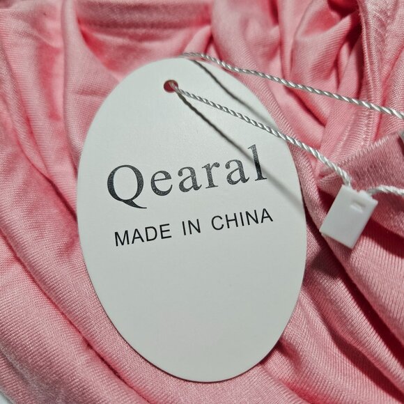 Qearal Tank Top Womens Size Large Pink Draped Neck Sleeveless Blouse Shirt New - Picture 4 of 6